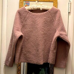 Boucle knit long sleeve ladies top